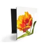 Glasdekor skrinka na kľúče - maľovaný žltý kvet tulipánu