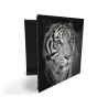 Glasdekor skrinka na kľúče - hlava čiernobiely tiger
