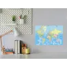 Sklenená magnetická tabuľa modrá mapa sveta