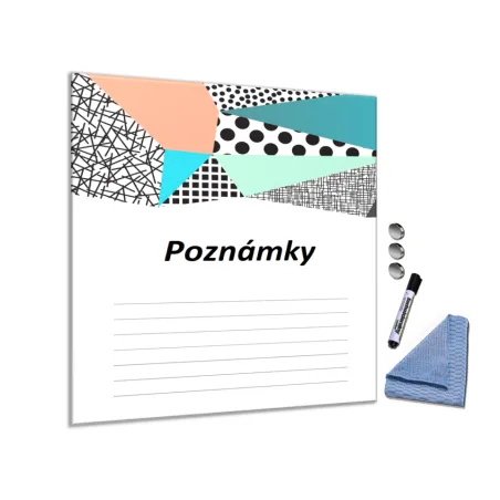 Sklenená magnetická tabuľa štvorec