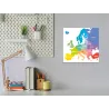 Sklenená magnetická tabuľa farebná mapa Európy