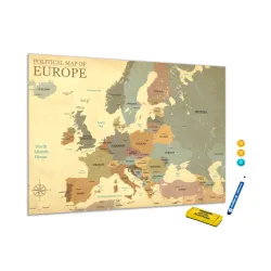 Mapa světa s hlavními městy horizontální