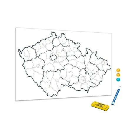 Magnetická tabule - slepá mapa Česká republika