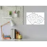 Metalová magnetická tabule - slepá mapa Česká republika