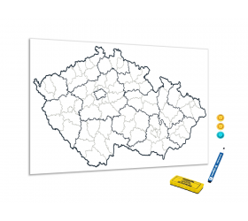 Magnetická tabule - slepá mapa Česká republika