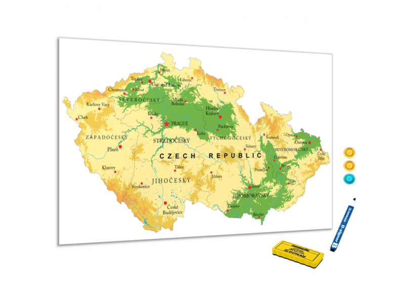 Mapa reliéfu České republiky