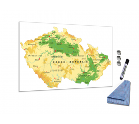 Mapa reliéf České republiky obdélník rozměr  +- 3:2